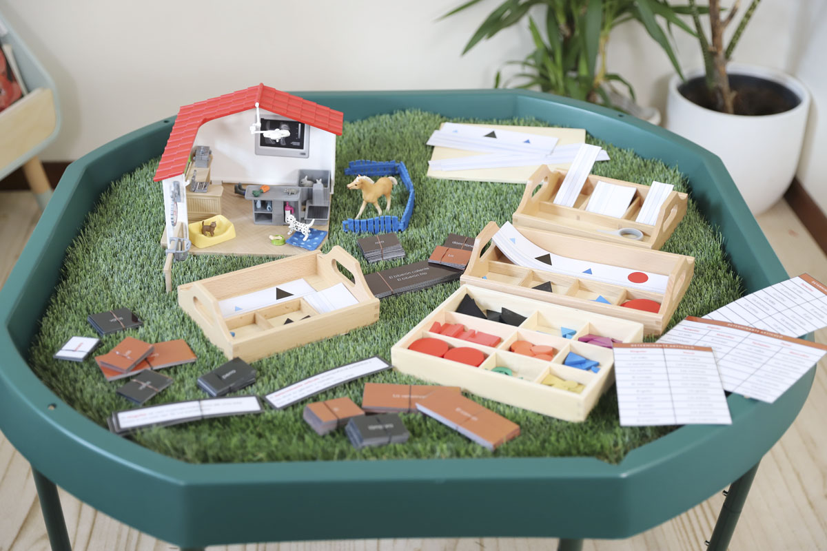 Gramática Montessori con minimundo + Imprimible