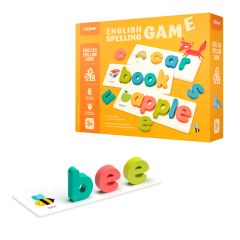 Juego de deletreo con 52 letras de madera y 80 palabras en inglés - Mideer