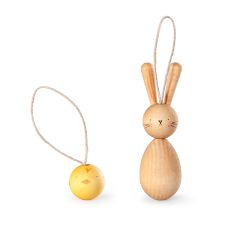 Adornos pollito y conejo de Pascua de madera Hop Peep - Grapat