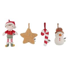 Adornos de peluche para árbol de Navidad Jim (4) - Little Dutch