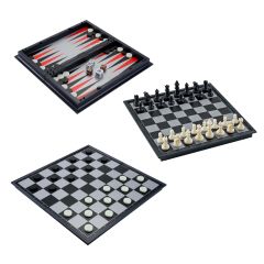 Juego ajedrez, damas y bachgammon magnético y compacto - Cayro