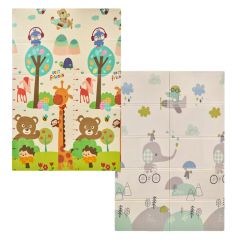 Alfombra de espuma plegable y reversible Trendy Elefante y Oso 1,8 x 1,2 metros - MS