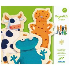 Imanes de madera Animales locos 24 piezas - Djeco