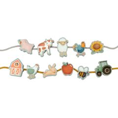 Animales de madera para coser y enhebrar Pequeña Granja (11) - Little Dutch