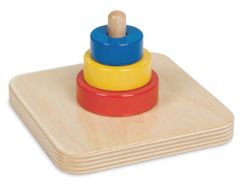 Apilable guía vertical 3 discos de colores de madera - Montessori