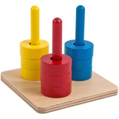 Apilable guía vertical 3 colores de madera - Montessori