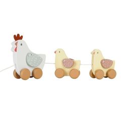 Arrastre de madera gallina y pollitos - Little Dutch