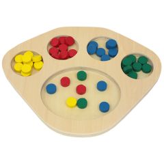 Bandeja de madera para fichas de clasificación - Montessori