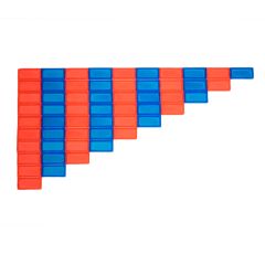 Barras rojas y azules Montessori translúcidas - Sumando Momentos
