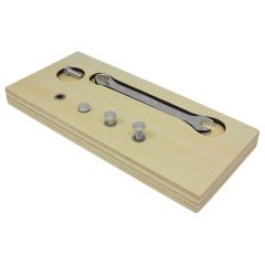 Base madera con llave inglesa y tornillos - Montessori