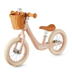 Bicicleta de equilibrio sin pedales Rapid 2 rosa pastel con cesta - Kinderkraft