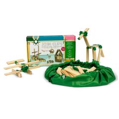 Bloques de construcción de madera (40) y conectores (200) compatibles con KAPLA - Join Clips