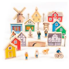 Bloques de madera pueblo europeo (25) - Andreu Toys
