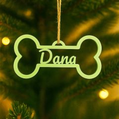 Bola para árbol de Navidad personalizada - Hueso de mascota