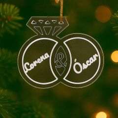 Bola para árbol de Navidad personalizada grabada - Alianzas con nombres