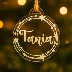 Bola para árbol de Navidad personalizada grabada - Estrellas