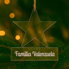 Bola para árbol de Navidad personalizada grabada - Texto Estrella
