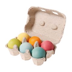 Bolas de madera colores pastel en huevera (6) - Grimm's