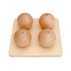 Bolas redondas en base de madera - Montessori