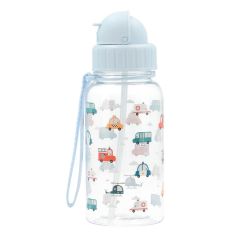 Botella de tritán con pajita Vehículos City Cars 500 ml - Tutete