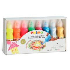 Botellas de témperas colores flúor y metalizados 50 ml (8) - Primo