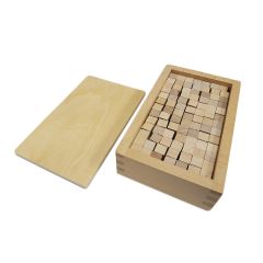 Caja con 273 cubos de madera para la Torre Rosa - Montessori