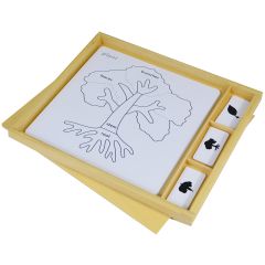 Tarjetas para puzles de botánica con caja de madera - Montessori