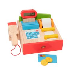 Caja registradora de madera con calculadora - Goki
