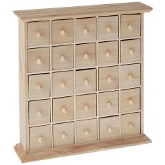 Cajonera de madera con 25 cajones pequeños - Artemio