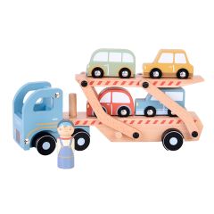 Camión transportador de madera con conductor y 4 coches - Little Dutch