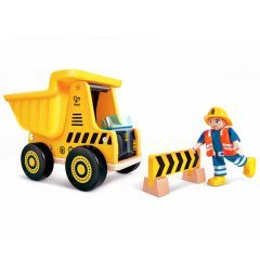 Camión volquete Hauler con muñeco y valla - Hape
