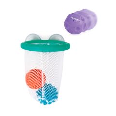 Canasta de baloncesto para bañera con 3 pelotas sensoriales - Janod