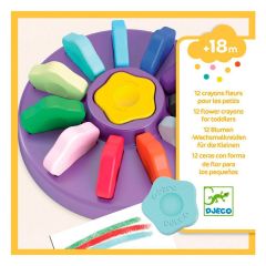 Ceras de colores con forma de flor (12) - Djeco