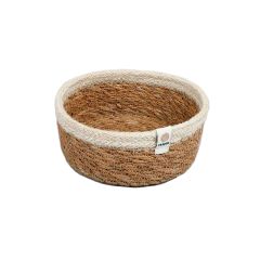 Cesta de yute para almacenar y clasificar con filo blanco 15 cm - ReSpiin