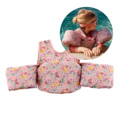 Chaleco flotador con manguitos rosa sirenas 15-30 kg - Little Dutch