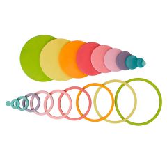 Círculos concéntricos y anillos colores pastel - Grimm's