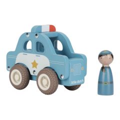Coche de policía y muñeco de madera - Little Dutch
