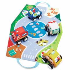 Coches de peluche con bolso-alfombra (4) - Hape