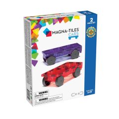 Construcción magnética 2 coches rojo y morado - Magna-Tiles