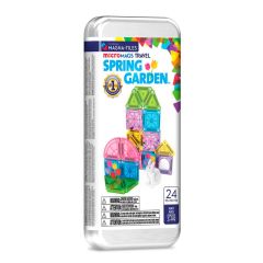 Construcción magnética 24 piezas MicroMags Travel Spring en caja metálica - Magna-Tiles