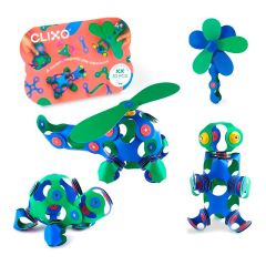 Construcción magnética 30 piezas flexibles Crew verde/azul - Clixo