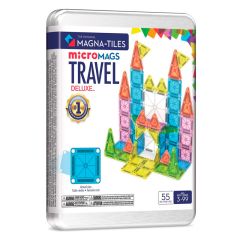 Construcción magnética 55 piezas MicroMags Travel en caja metálica - Magna-Tiles