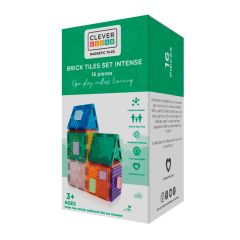 Construcción magnética Brick Tiles Set Intense 16 piezas compatibles con Lego - Cleverclixx