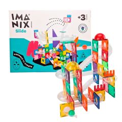 Construcción magnética circuito de bolas Tobogán Imanix 134 piezas - Braintoys