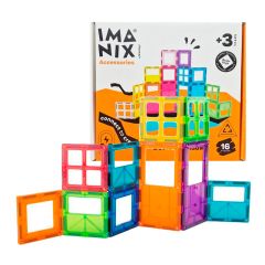 Construcción magnética puertas y ventanas Imanix 16 piezas - Braintoys