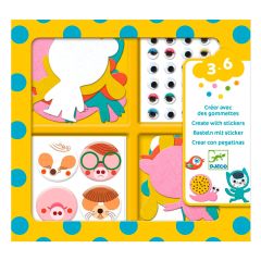Crear Animales con pegatinas y fieltro - Djeco