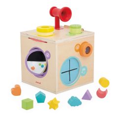 Cubo de madera con actividades sensoriales - Janod