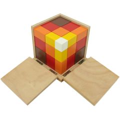 Cubo del trinomio aritmético de madera - Montessori