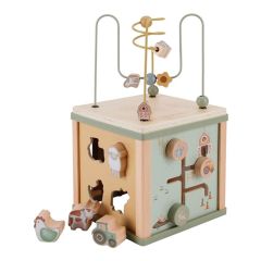 Cubo de madera con actividades Pequeña Granja - Little Dutch