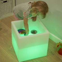 Cubo mesa de luz de LEDS para agua y arena Sensory Mood 40 x 40 cm - TickiT